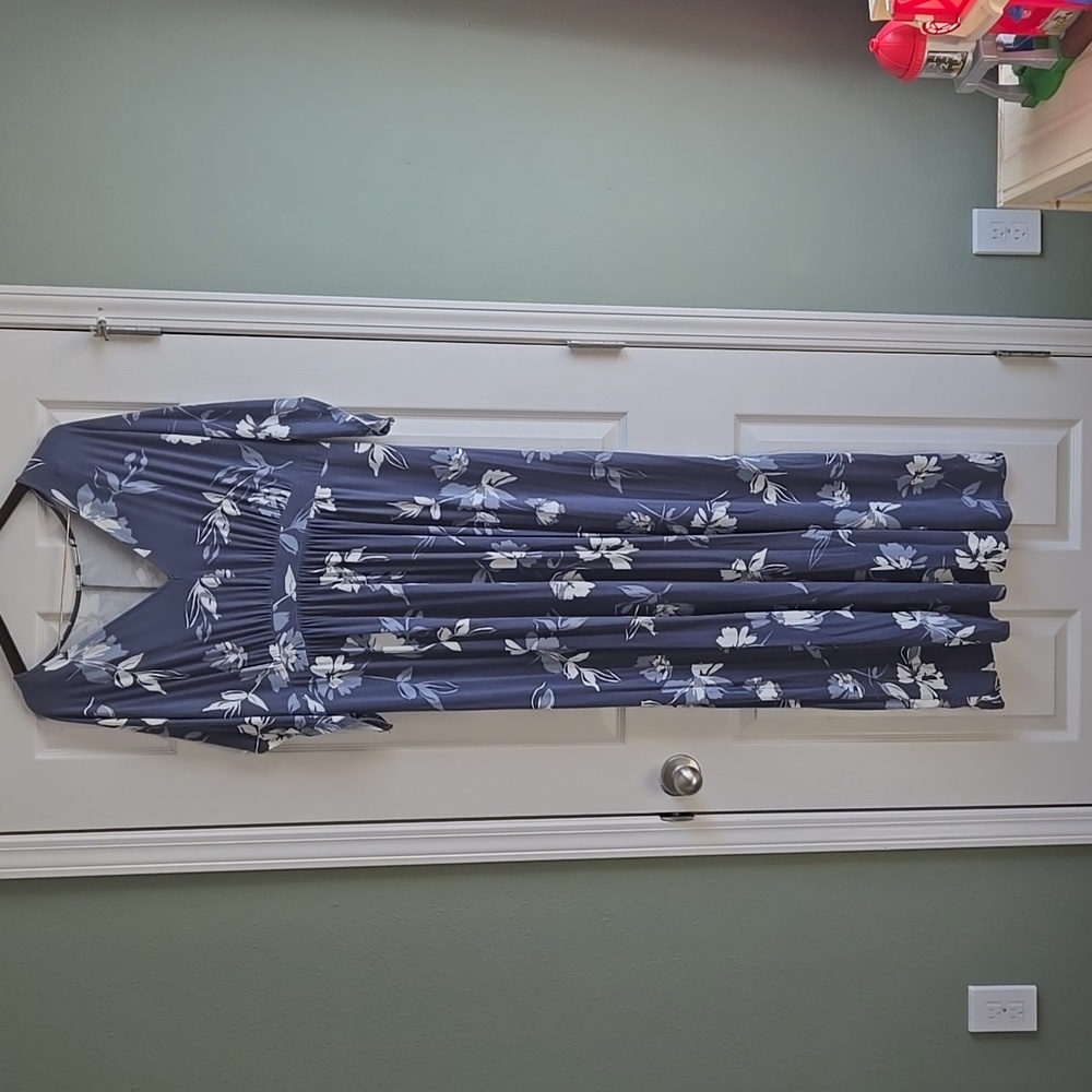 Isabel Maternity Blue Floral Maxi Dress